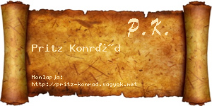 Pritz Konrád névjegykártya